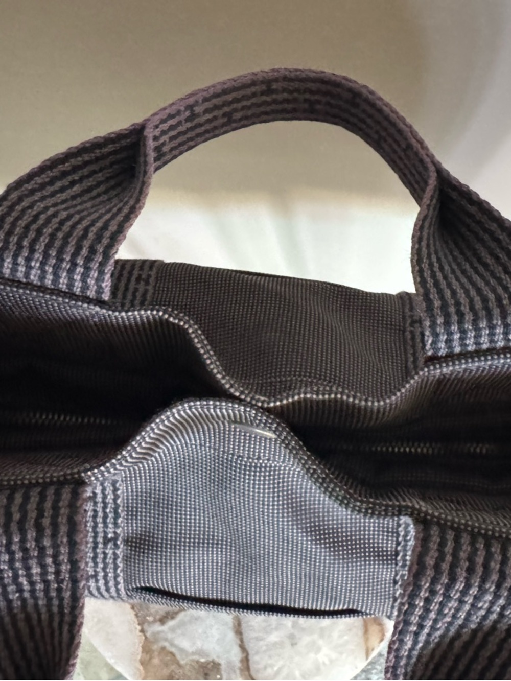 Authentic HERMES Herline GM Tote Grey Canvas Bag handbag - Picture 10 of 14